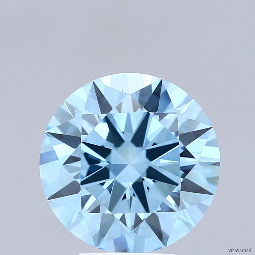3.53 Ct. Fancy Vivid Blue Round Lab Grown Diamond