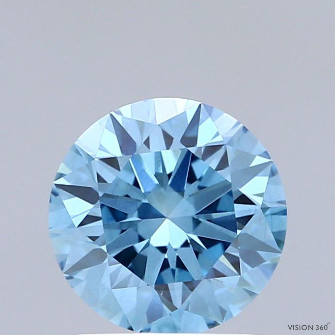 1.51 Ct. Fancy Vivid Blue Round Lab Grown Diamond