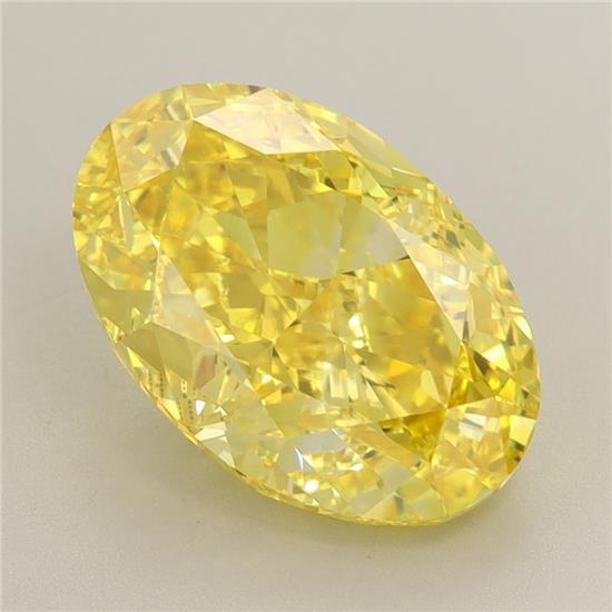 4.09 Ct. Fancy Vivid Yellow Oval Lab Grown Diamond