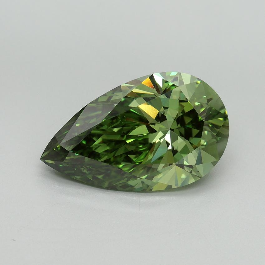 5.09 Ct. Fancy Vivid Green Pear Lab Grown Diamond