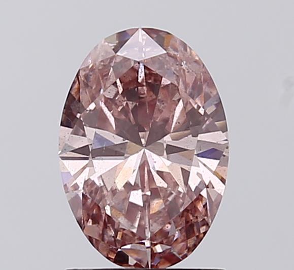 1.06 Ct. Fancy Intense Brownish Pink Oval Lab Grown Diamond