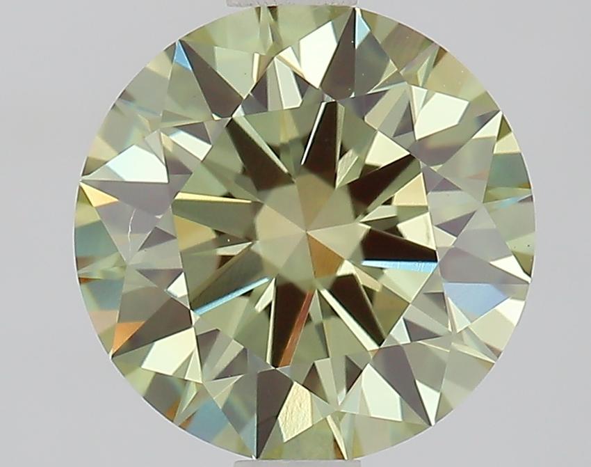 1.57 Ct. Fancy Vivid Green Round Lab Grown Diamond