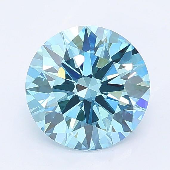 1.14 Ct. Fancy Vivid Blue Round Lab Grown Diamond
