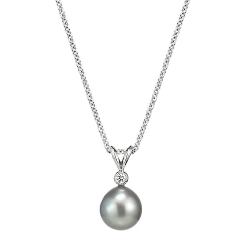 Image result for Sea Of Cortez Cultured Pearl Pendant with Diamond Accent (8.5mm)