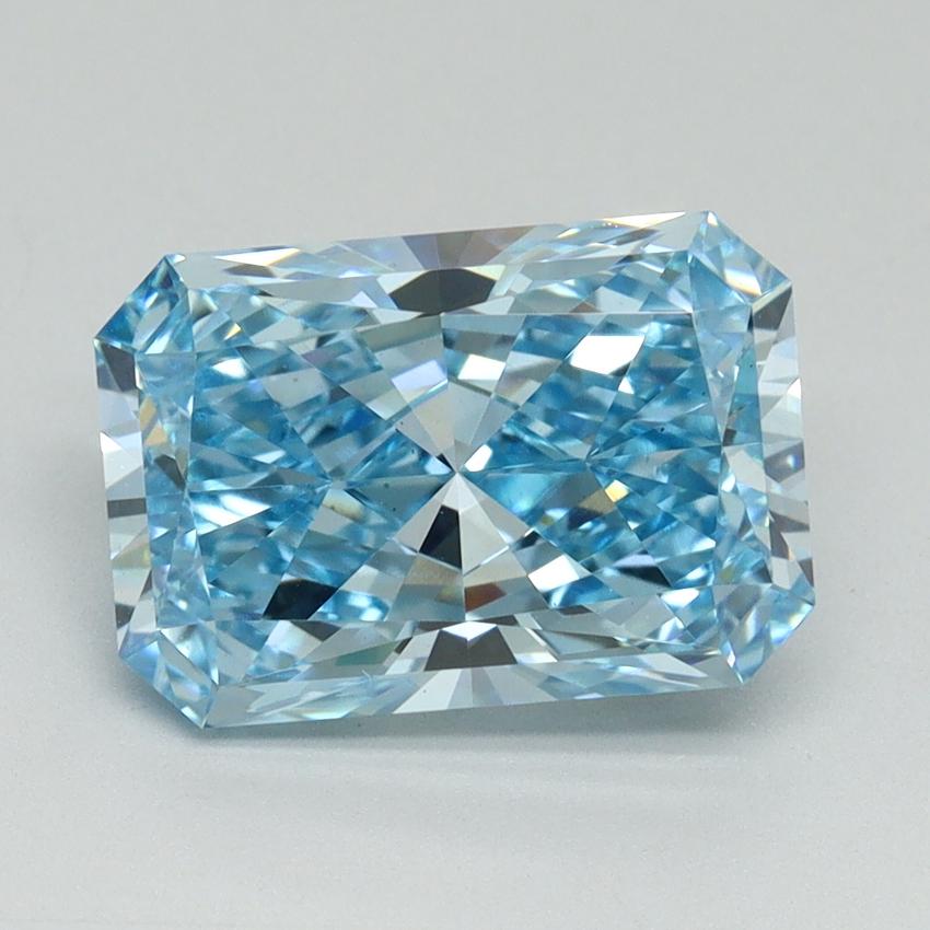 3.09 Ct. Fancy Vivid Blue Radiant Lab Grown Diamond
