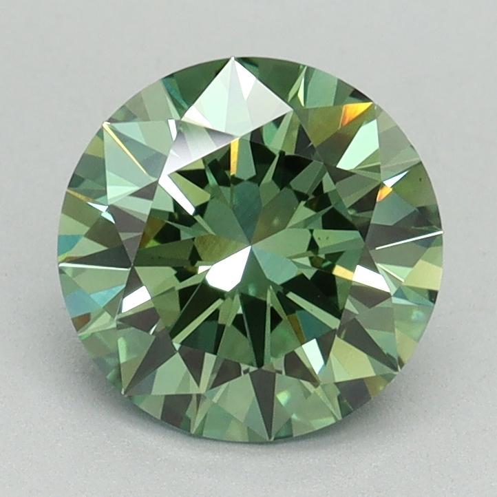 1.52 Ct. Fancy Vivid Green Round Lab Grown Diamond