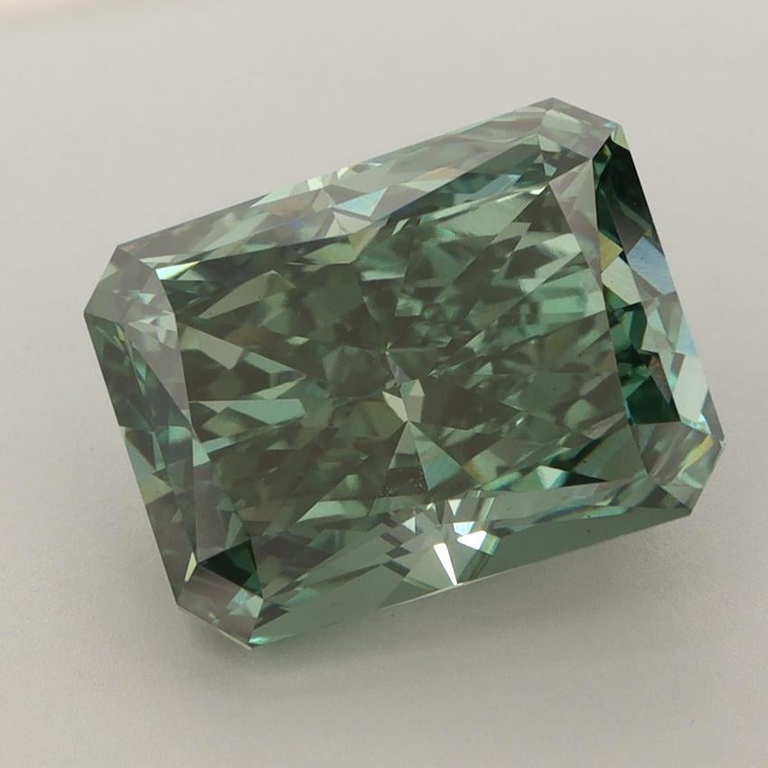 6.06 Ct. Fancy Vivid Green Radiant Lab Grown Diamond