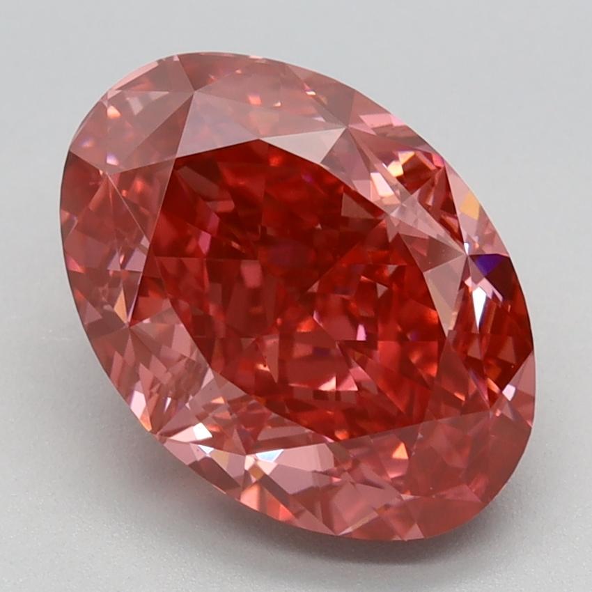 3.27 Ct. Fancy Vivid Pink Oval Lab Grown Diamond