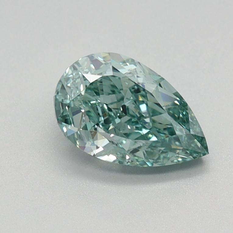 0.60 Ct. Fancy Vivid Bluish Green Pear Lab Grown Diamond