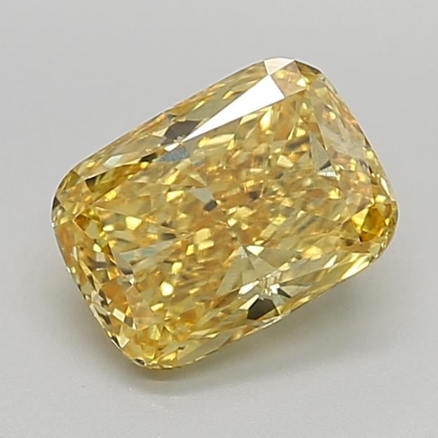 2.05 Ct. Fancy Vivid  Yellow Cushion Lab Grown Diamond