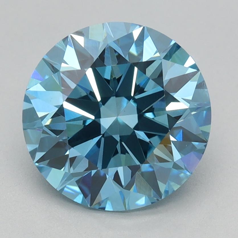 1.81 Ct. Fancy Vivid Blue Round Lab Grown Diamond