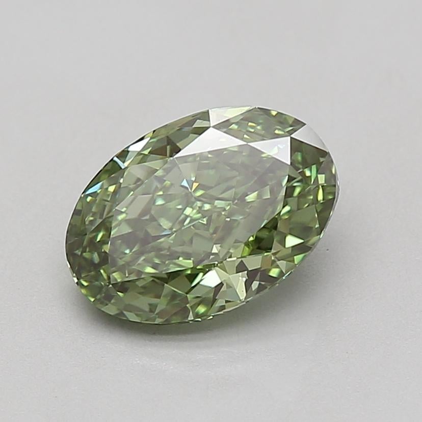 2.09 Ct. Fancy Vivid Green Oval Lab Grown Diamond