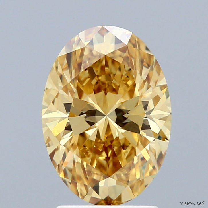 2.00 Ct. Fancy Intense Yellow Oval Lab Grown Diamond