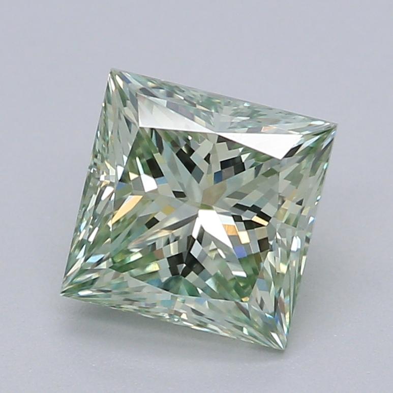 1.06 Ct. Fancy Vivid Green Princess Lab Grown Diamond