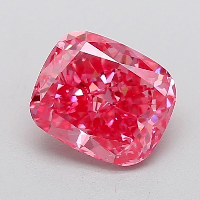 1.47 Ct. Fancy Vivid  Pink Cushion Lab Grown Diamond