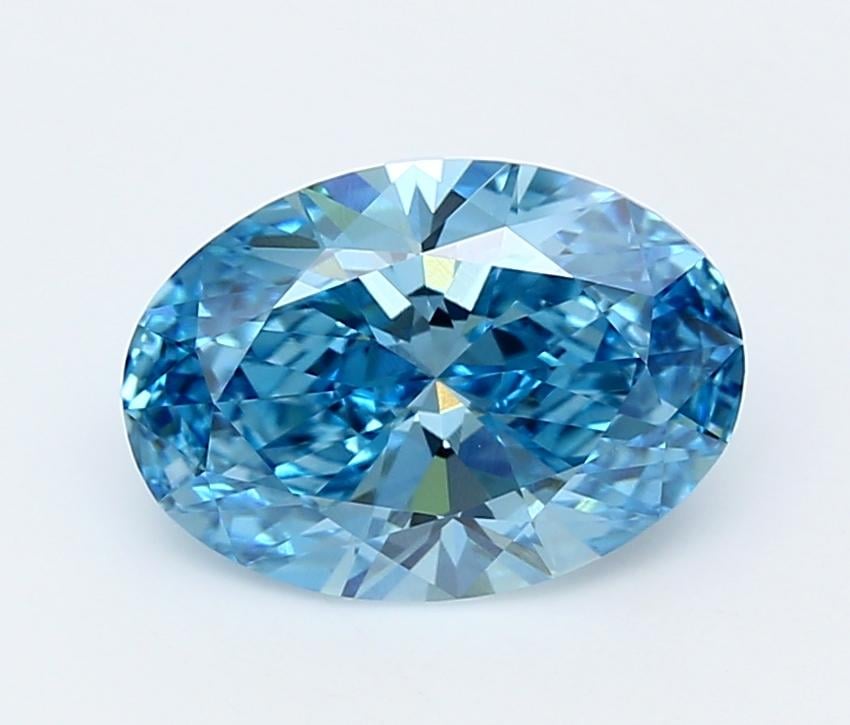 3.00 Ct. Fancy Vivid  Blue Oval Lab Grown Diamond