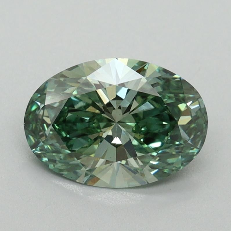 1.09 Ct. Fancy Vivid Green Oval Lab Grown Diamond