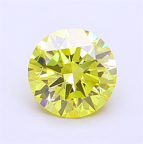 1.08 Ct. Fancy Vivid Yellow Round Lab Grown Diamond