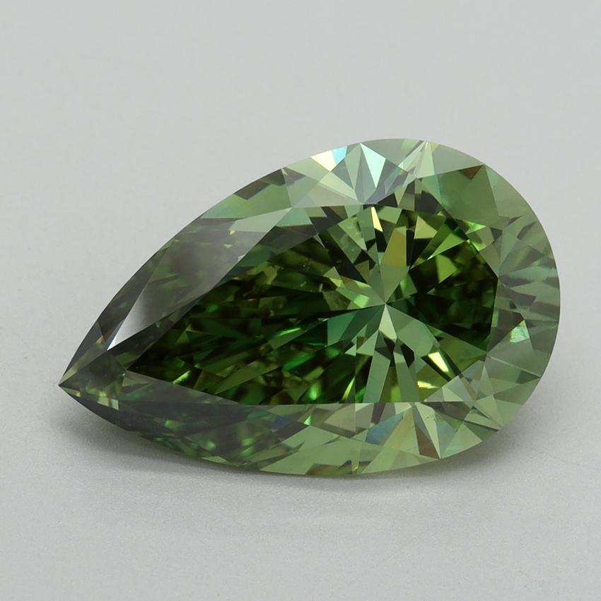 5.08 Ct. Fancy Vivid Green Pear Lab Grown Diamond
