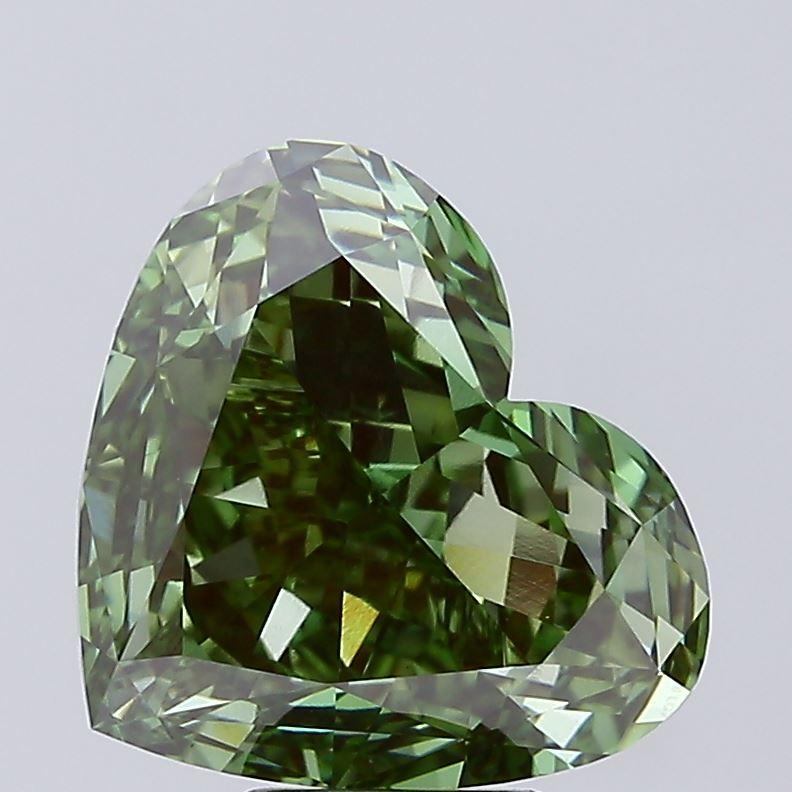8.12 Ct. Fancy Vivid  Green Heart Lab Grown Diamond
