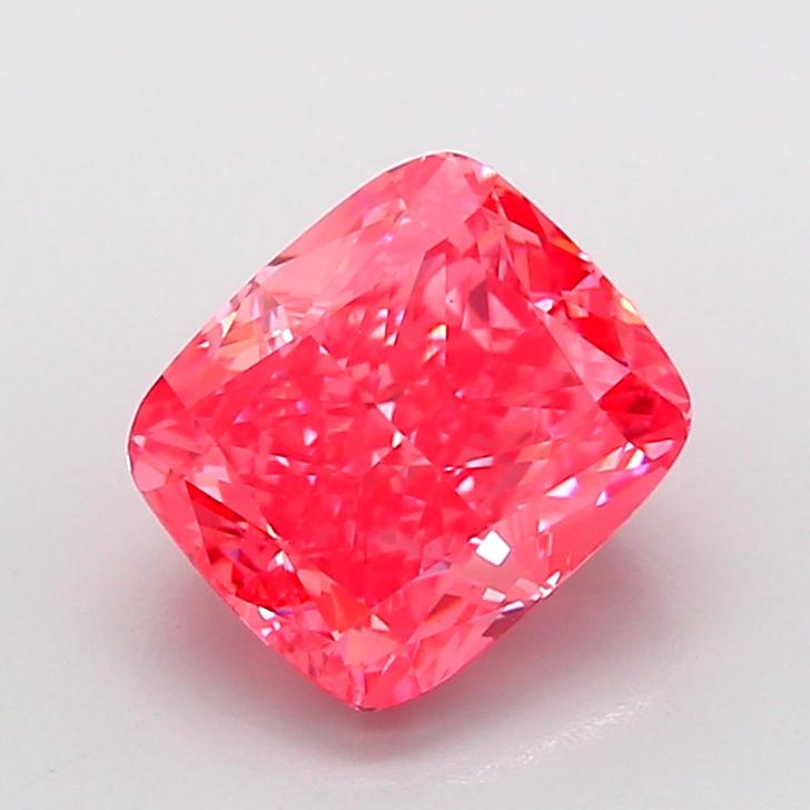 2.06 Ct. Fancy Vivid Pink Cushion Lab Grown Diamond
