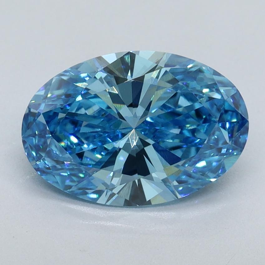 2.01 Ct. Fancy Vivid Blue Oval Lab Grown Diamond