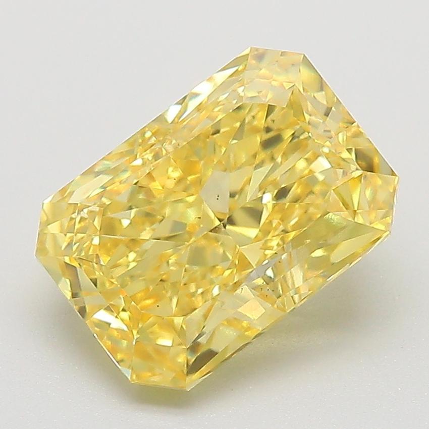 3.06 Ct. Fancy Vivid Yellow Radiant Lab Grown Diamond