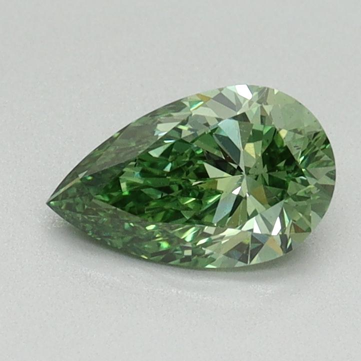 0.70 Ct. Fancy Vivid Green Pear Lab Grown Diamond