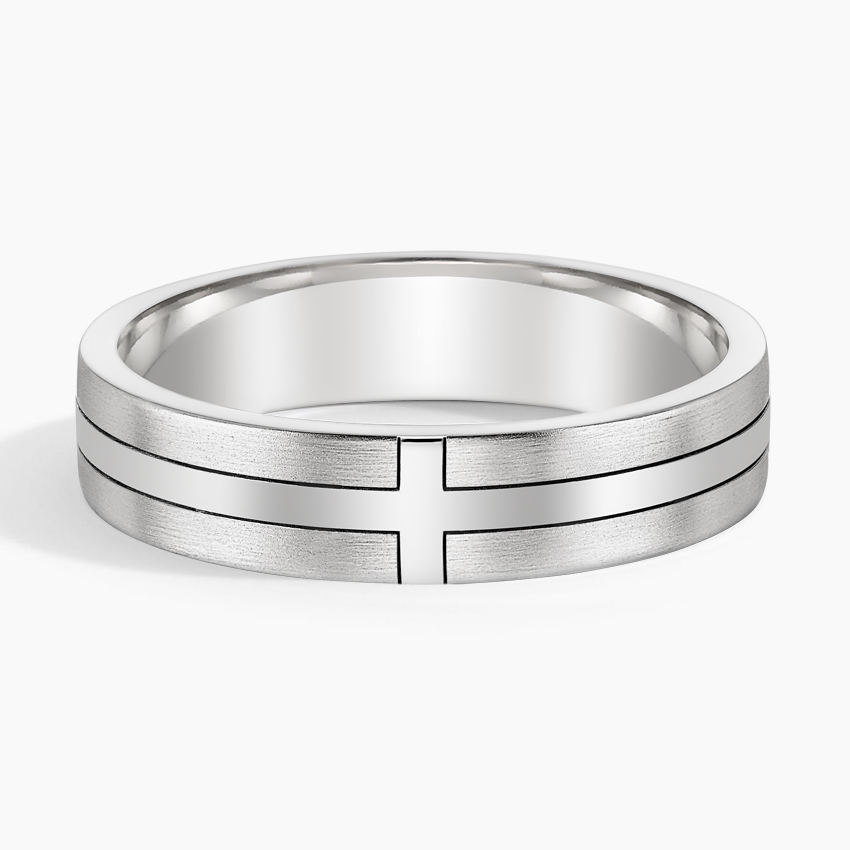 Black Gold Color Cross God Bless Men's Rings for Wedding Anniversary