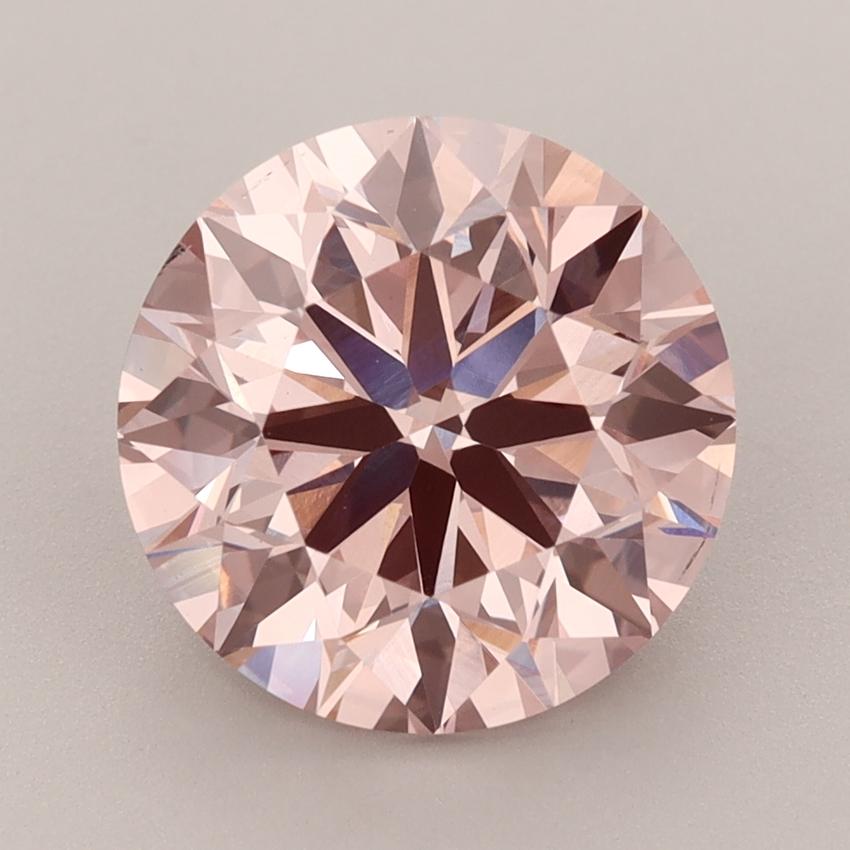 4.00 Ct. Fancy Vivid Brownish Pink Round Lab Grown Diamond