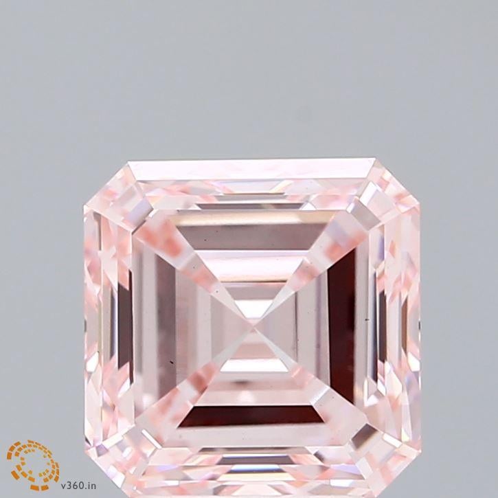 3.40 Ct. Fancy Intense Pink Asscher Lab Grown Diamond
