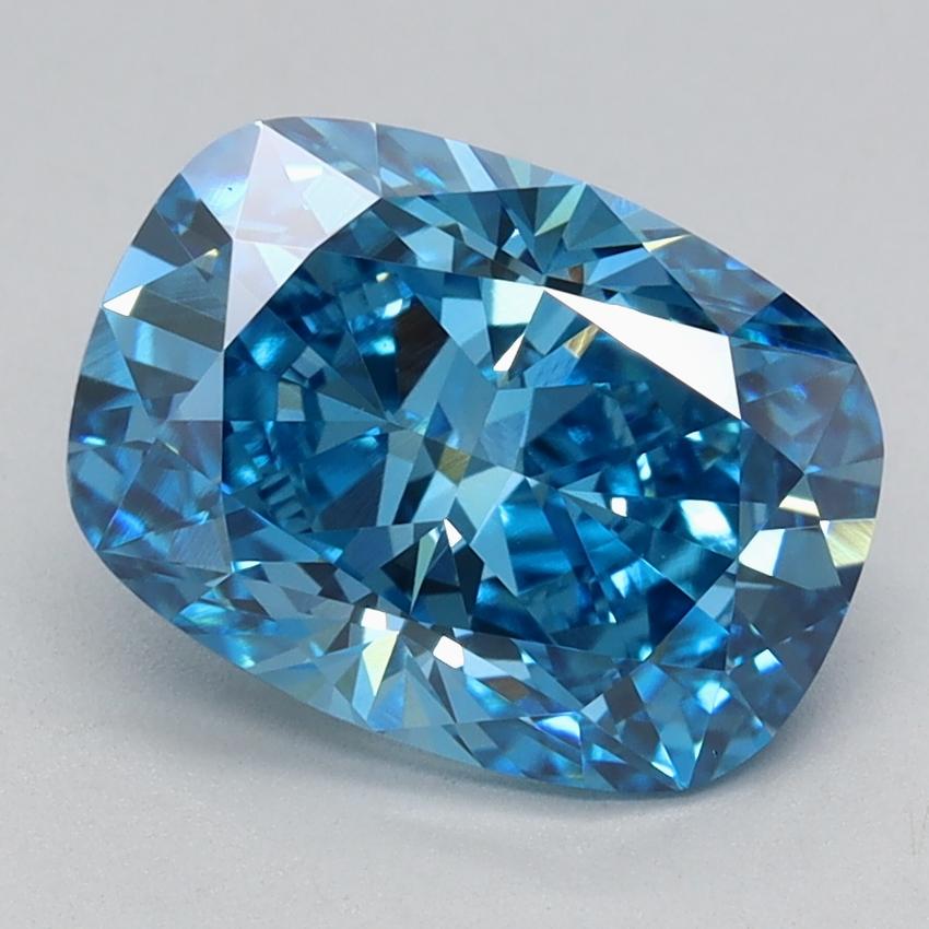1.90 Ct. Fancy Vivid Blue Cushion Lab Grown Diamond