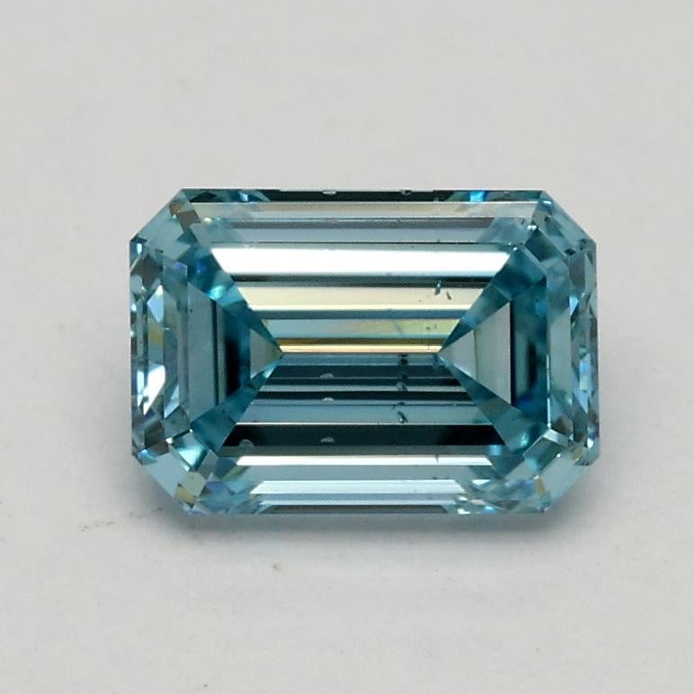 0.75 Ct. Fancy Vivid Blue Emerald Lab Grown Diamond