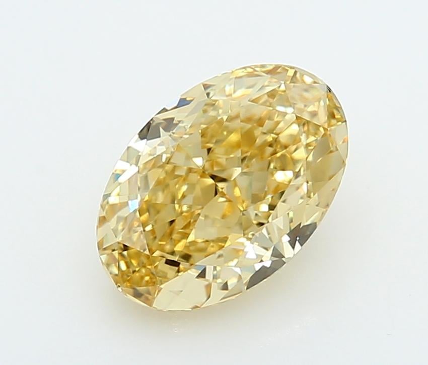3.02 Ct. Fancy Intense  Yellow Oval Lab Grown Diamond