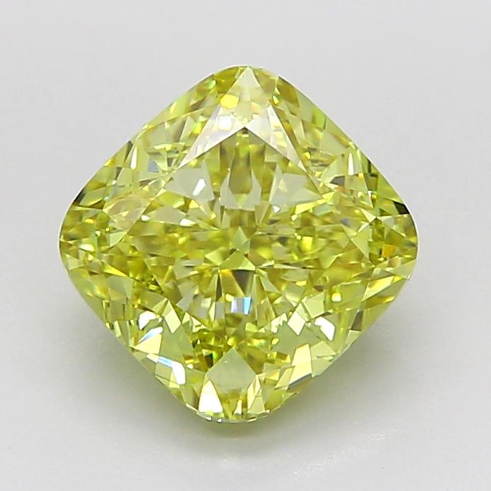 3.09 Ct. Fancy Intense  Yellow Cushion Lab Grown Diamond
