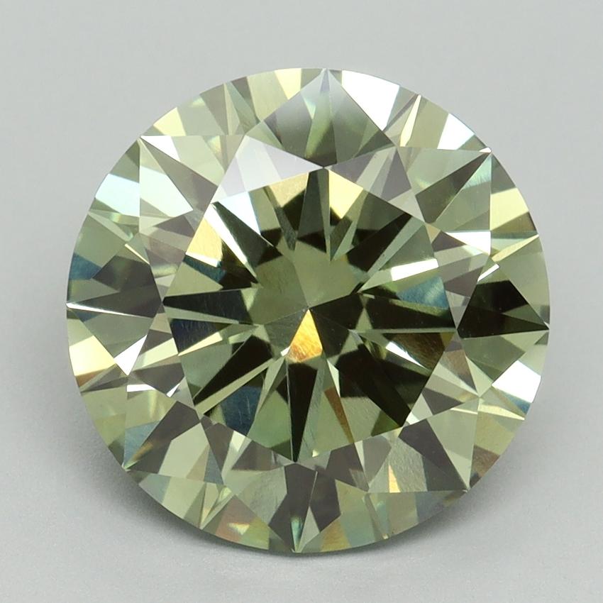 5.04 Ct. Fancy Vivid Green Round Lab Grown Diamond