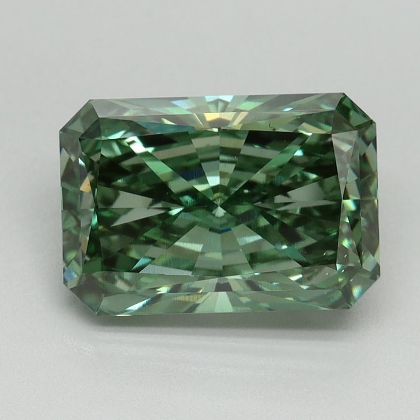 3.16 Ct. Fancy Vivid Pacific Green Radiant Lab Grown Diamond