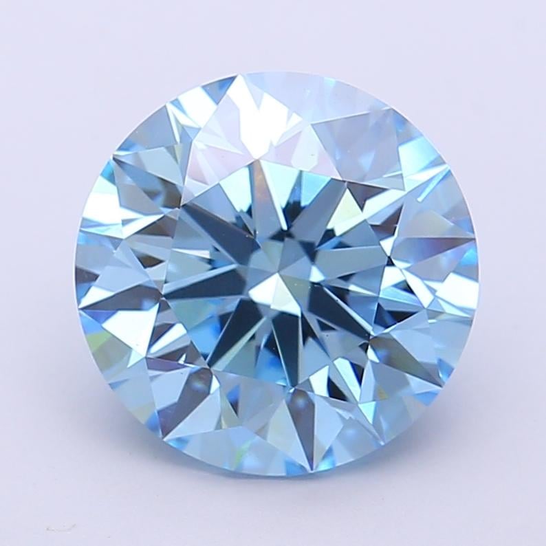 4.02 Ct. Fancy Vivid Blue Round Lab Grown Diamond