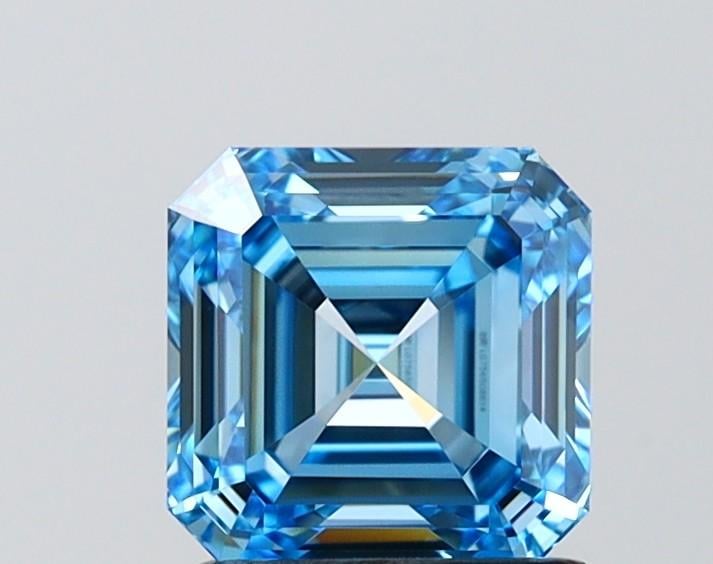 1.50 Ct. Fancy Vivid Blue Asscher Lab Grown Diamond