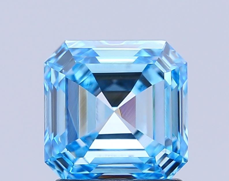 1.56 Ct. Fancy Vivid Blue Asscher Lab Grown Diamond