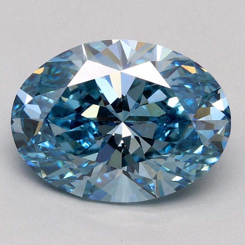 2.08 Ct. Fancy Vivid Blue Oval Lab Grown Diamond