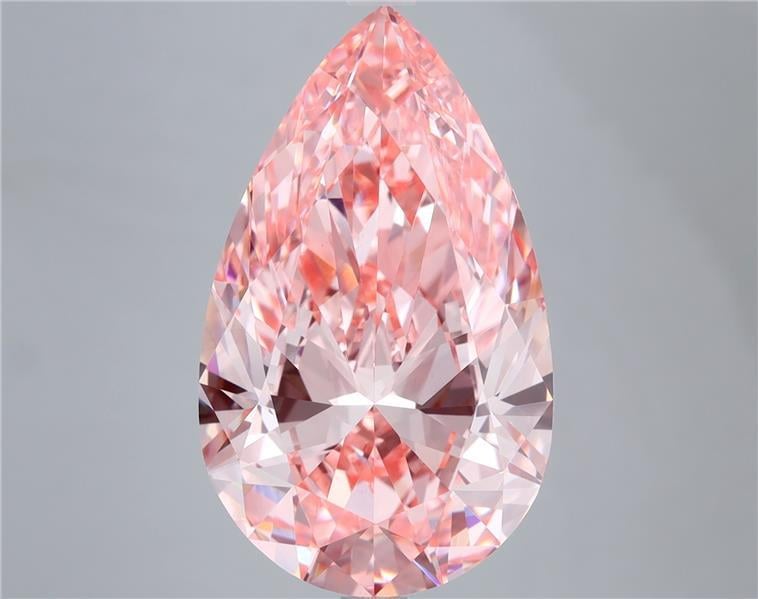 7.73 Ct. Fancy Vivid Pink Pear Lab Grown Diamond