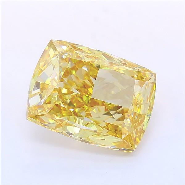 7.01 Ct. Fancy Yellow Cushion Lab Grown Diamond