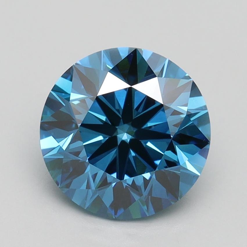 2.16 Ct. Fancy Vivid Blue Round Lab Grown Diamond
