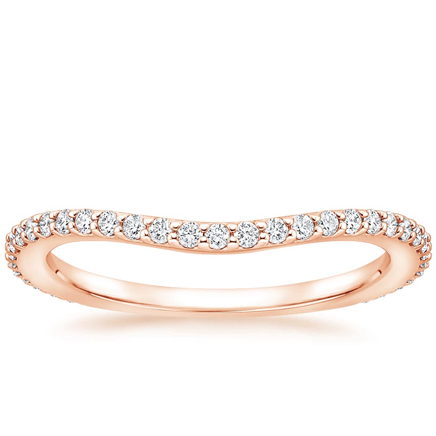 14K Rose Gold Luxe Curved Diamond Ring (1/4 ct. tw.), large top view