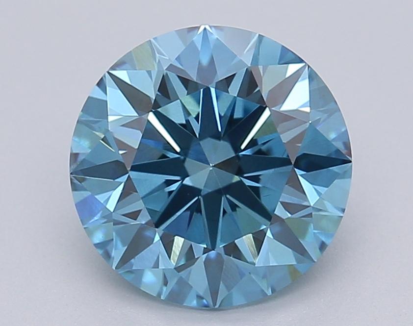 2.04 Ct. Fancy Vivid Blue Round Lab Grown Diamond