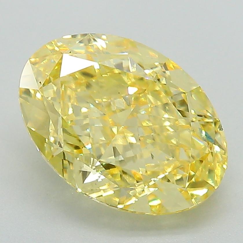 3.53 Ct. Fancy Vivid Yellow Oval Lab Grown Diamond