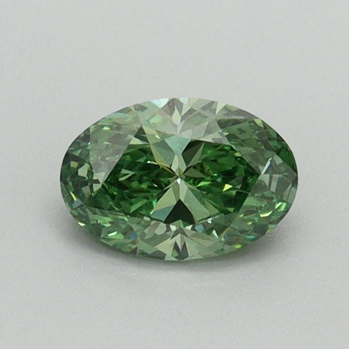 0.51 Ct. Fancy Vivid Green Oval Lab Grown Diamond
