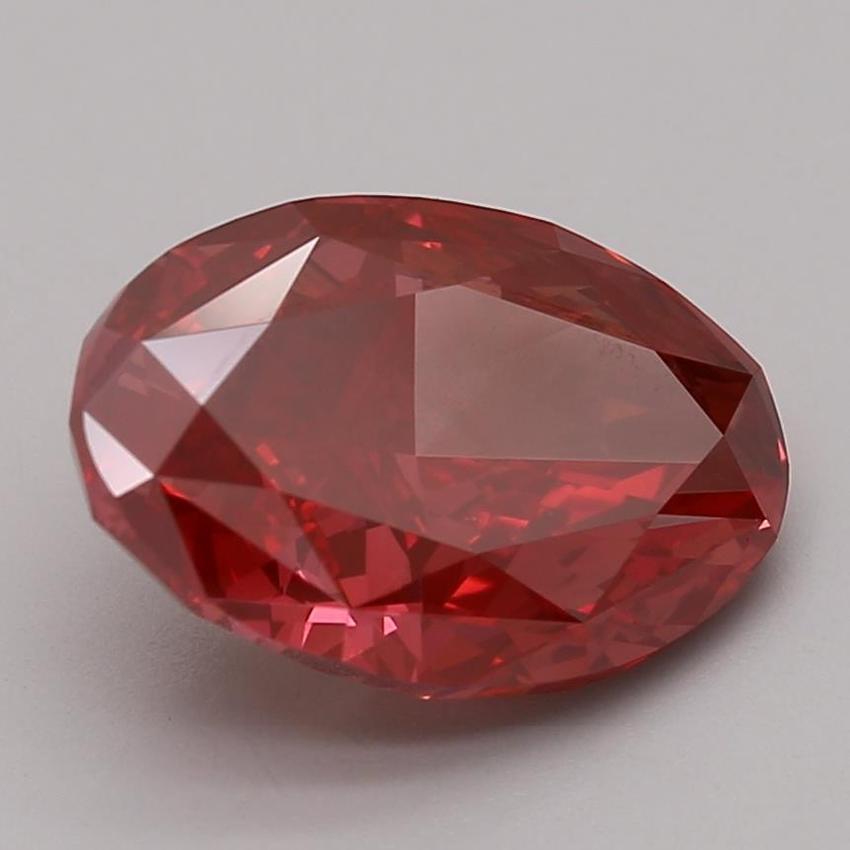 3.96 Ct. Fancy Vivid Red Oval Lab Grown Diamond