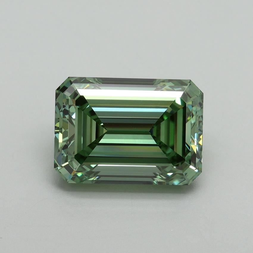5.02 Ct. Fancy Vivid Pacific Green Emerald Lab Grown Diamond